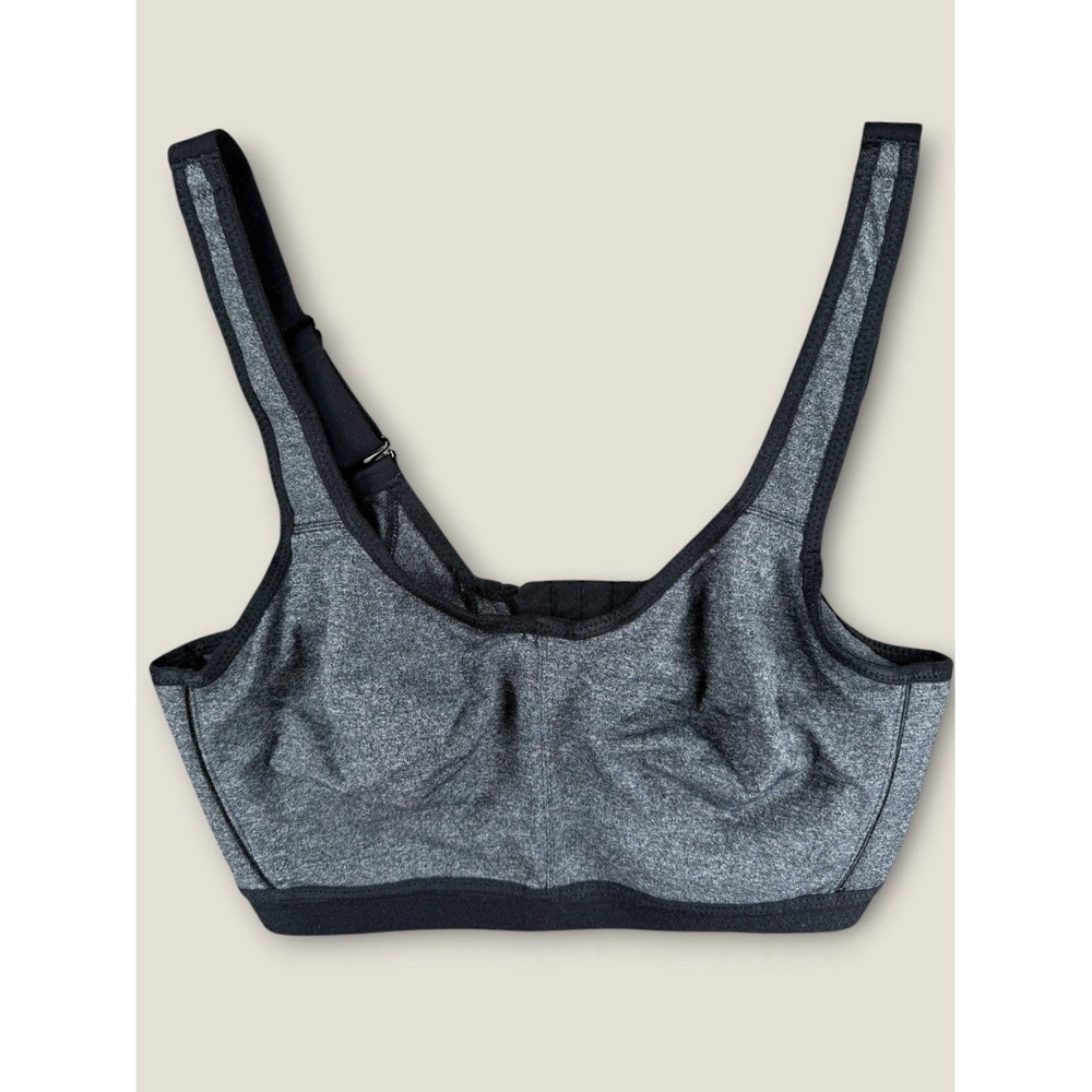 Wacoal Sport Underwire Sports Bra Size 32D Gray Heather Black Mesh Gym Workout
